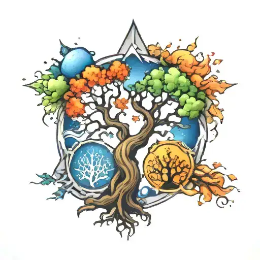 4 Stars With The Four Elements Like Trees