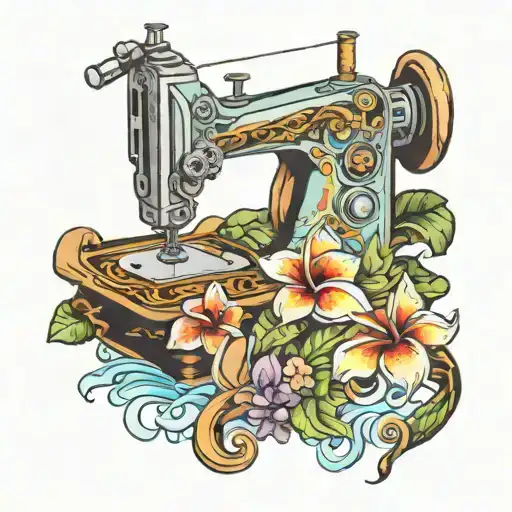 Ocen Wave Sewing Machine Plumeria Rainbow