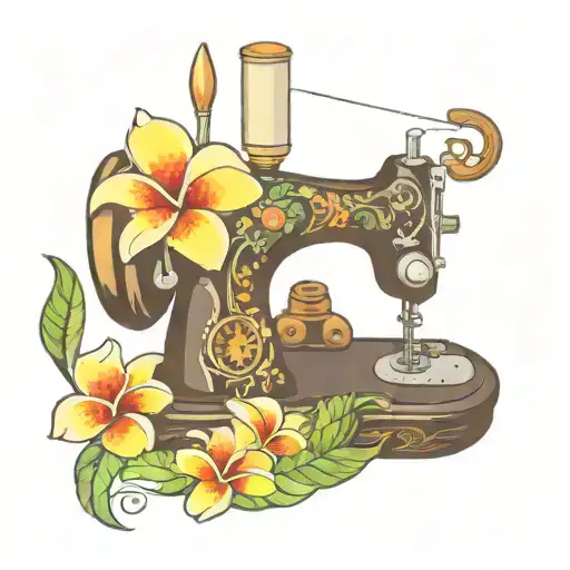 Ocen Wave Sewing Machine Plumeria Rainbow