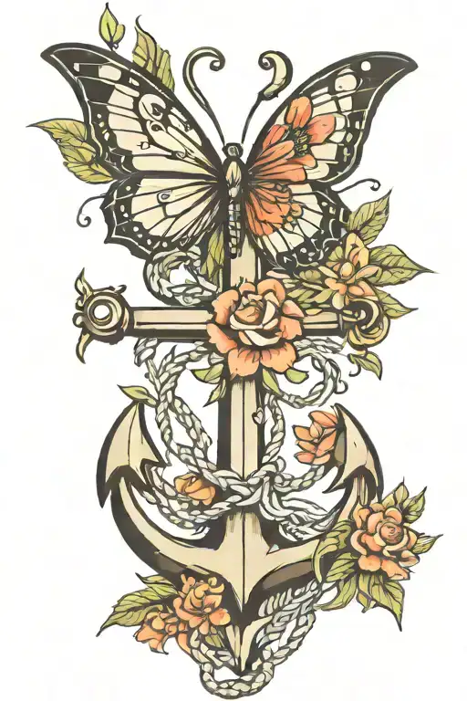 Anchor And Butterfly