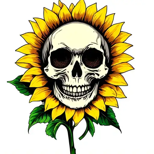 Skull And Sunflower