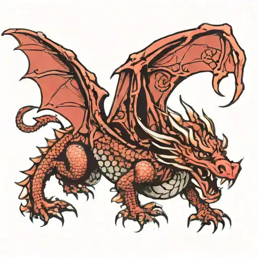 Red Dragon Wrapped Around Calf