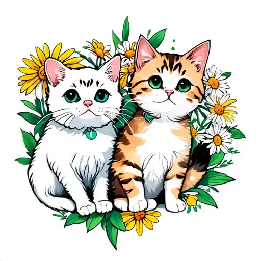 Daisy Sprout And A Kitty With White Fur Involved