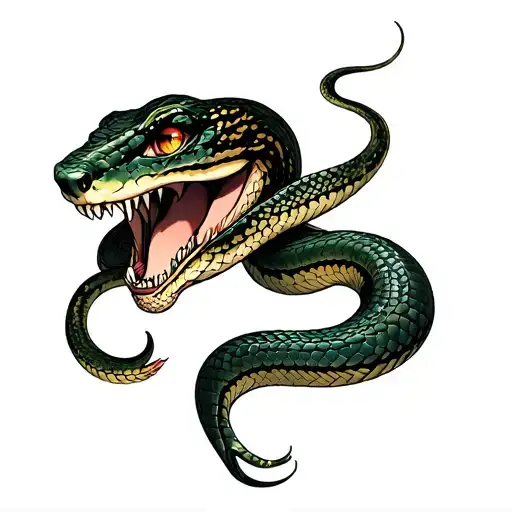 Women's And Snake Face