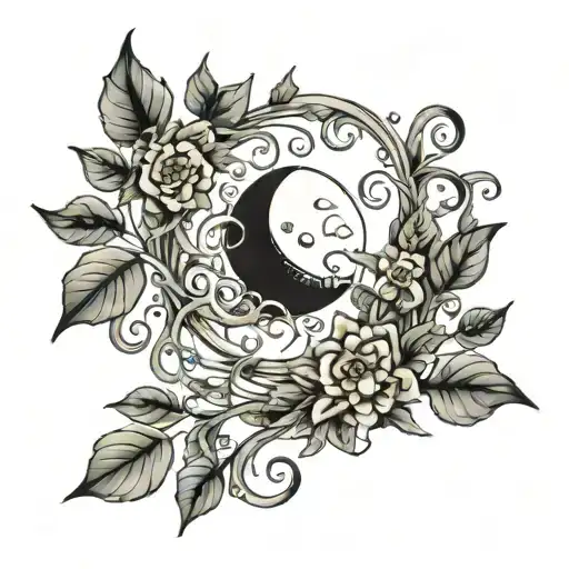 Moon With Vines Growing