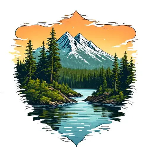 Washington Mountain Landscape Lake River Trees