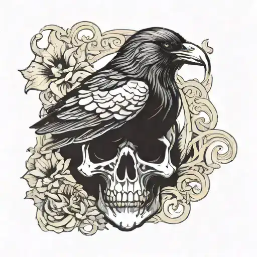 Swain S Raven Sitting On The Skull