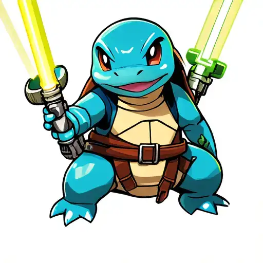 Squirtle Squad With Lightsabers