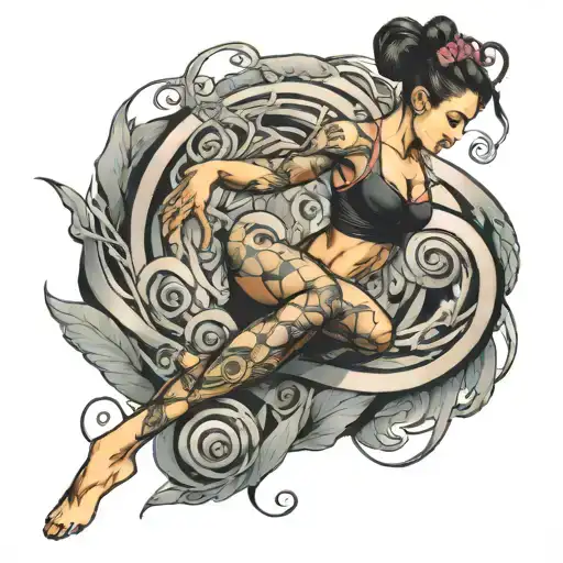 Gymnast Stylogram Wrapped In A Spiral