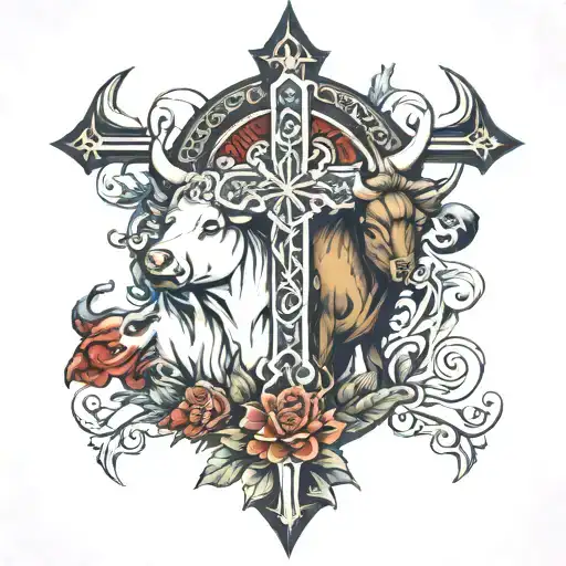 Mary And Bull And Cross