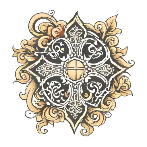 Enough Cursive Word That Forms Into A Cross