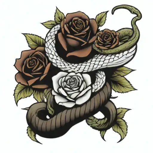 Snake And Roses