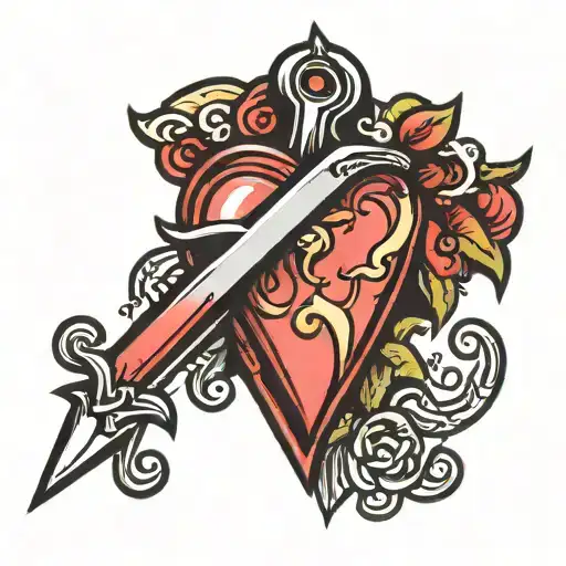 Old School Heart Dagger Piercing