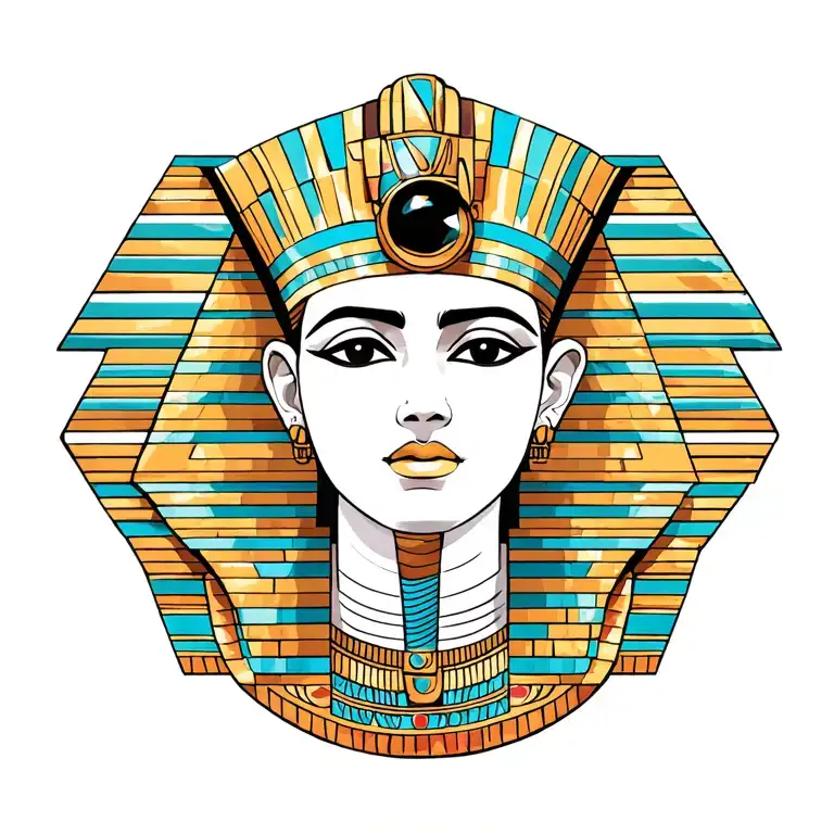 Pharaon Face Within Pyramids