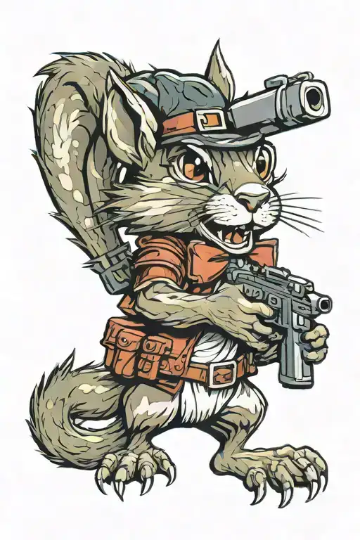 Crazy Squirrel Holding Rpg Bastardos Word