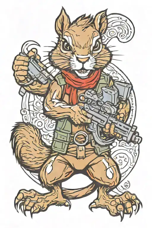 Crazy Squirrel Holding Rpg Bastardos Word