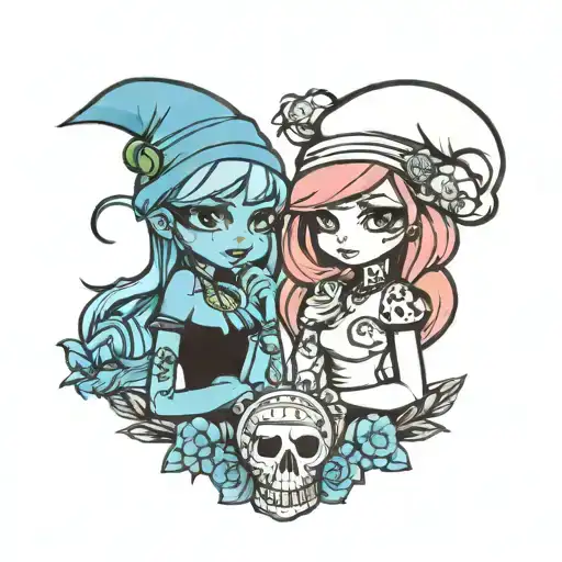 Two Girl Smurfs Punk Rock Inspired