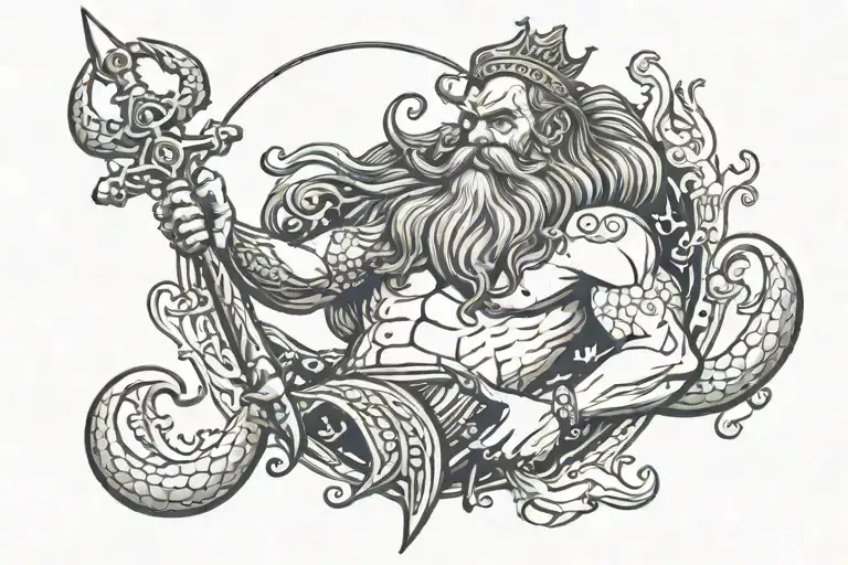 King Triton With An Anchor