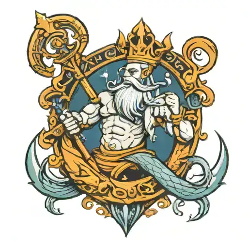 King Triton With Anchor Intertwined