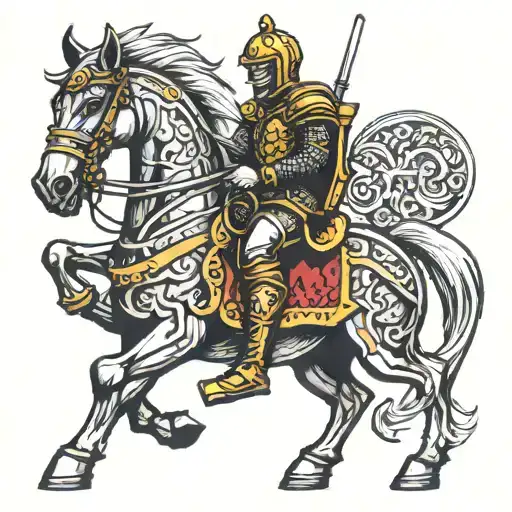 Kinght Riding An Armoured Horse