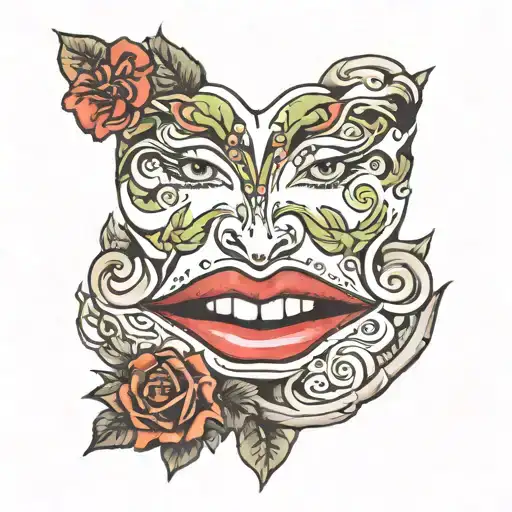 Red Kiss With Bottom Lip Spelling Cyanide