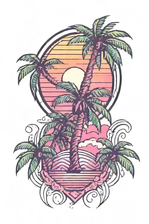 Synthwave Palm Tree Sun