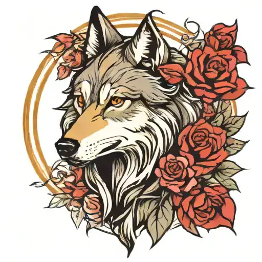 Wolf And Roses