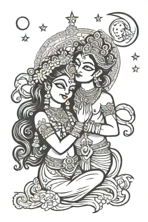 Radha Krishna Love You To The Moon