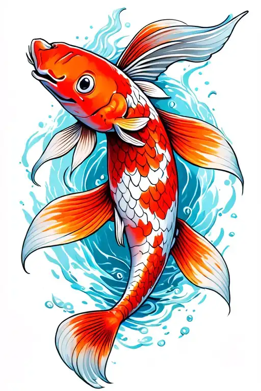 Koi Fish Swimming