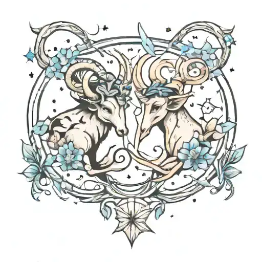 Gemini And Capricorn Constellation Intertwined