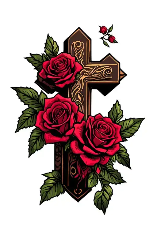 Cross With Roses