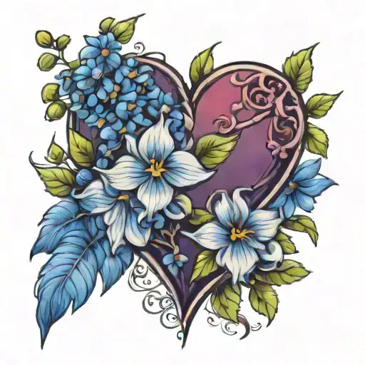 Heart With Delphiniums