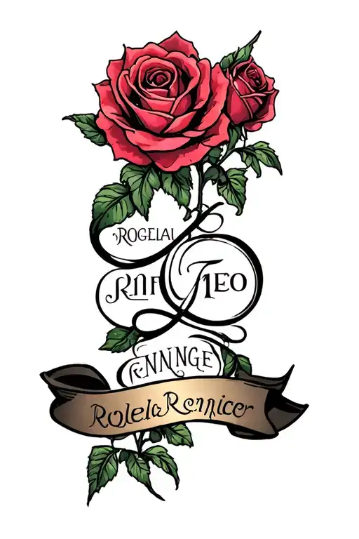Infinite With Roses And Name Rogelia And Reninger
