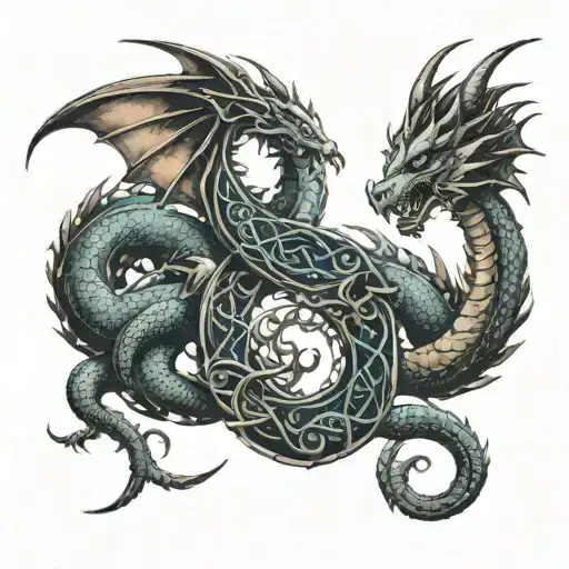 A Dragon Intertwined With A Dna Strand Symbolizing Self Growth
