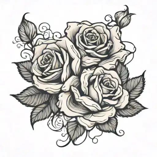 Love Loss Intertwined Roses Wrapped