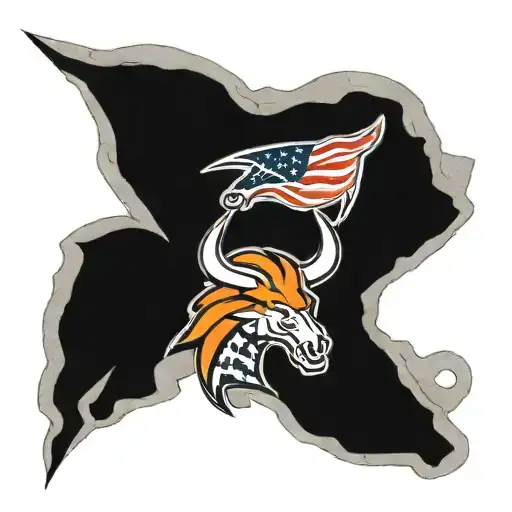 Usa Flag And Denver Bronco Symbol Incorporated