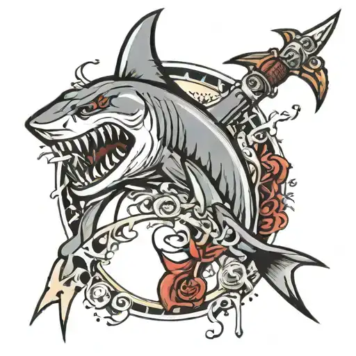 Dagger Stabbing Shark