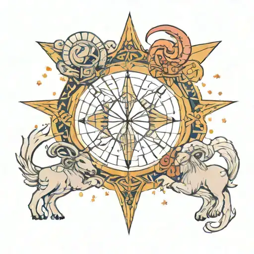 Gemini And Aries Constellations Intersecting