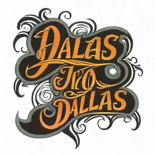 Word Dallas In Calligraphy