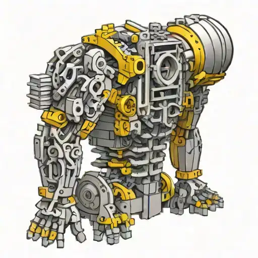 Lego Construction Worker Building A Human Spine