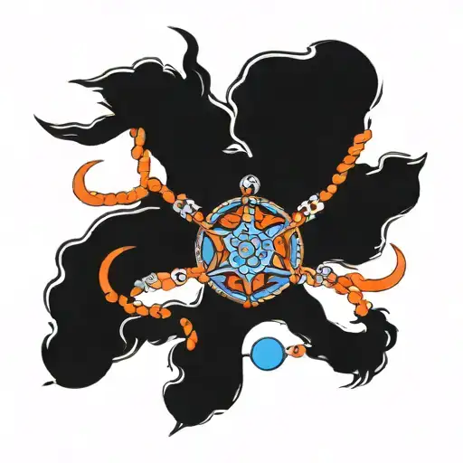 Blue And Orange Willtok Necklace In Cancer Band