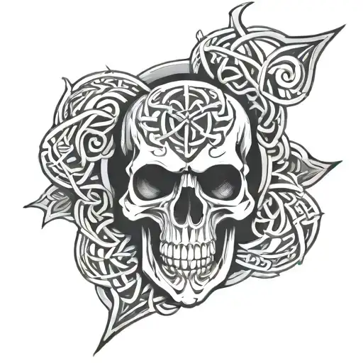 Celtic Skull Forever Symbol Intertwined