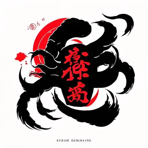 Chinese Going Down Symbols Infront