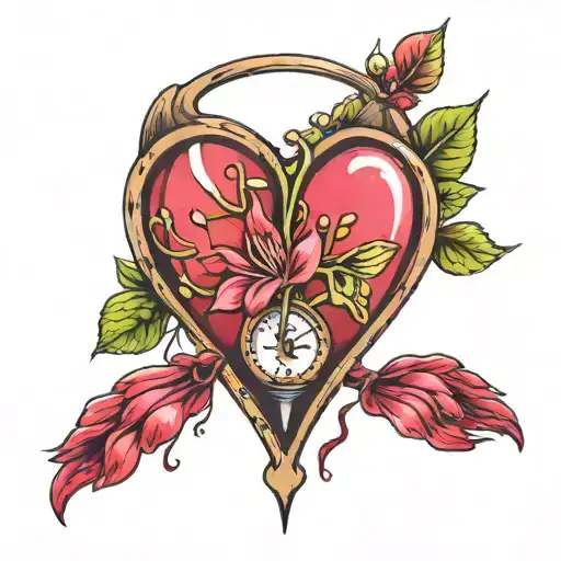 Bleeding Heart In Hour Glass