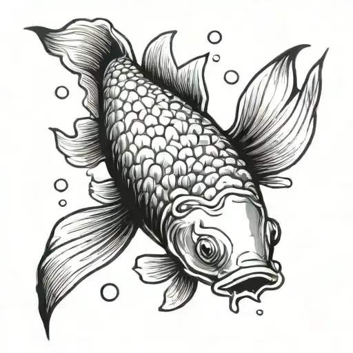 Gold Fish Swimming Gracefully