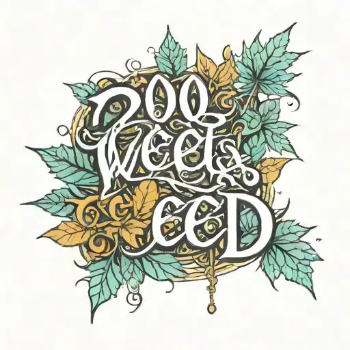 2001 Text With Weed Font
