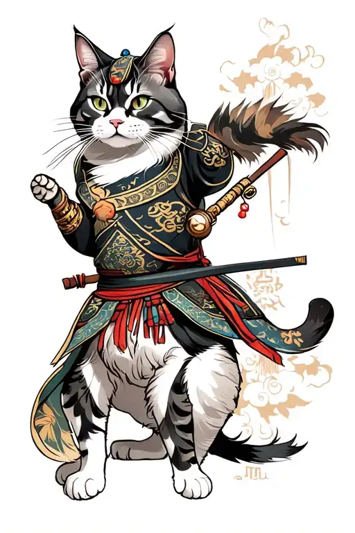 Oriental Samurai Warrior Cat