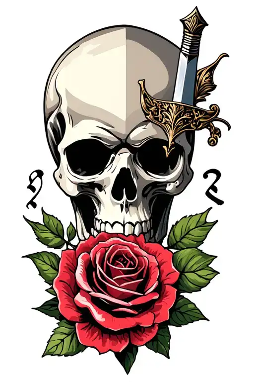Skull And Roses Dagger