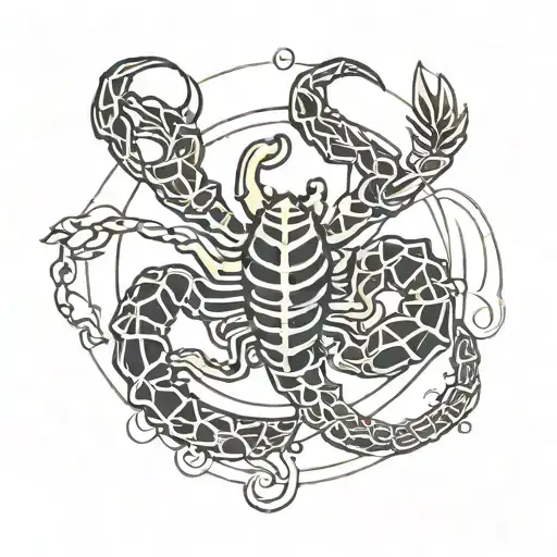 Minimal Scorpio Zodiac Sign Intertwined With Scorpion Tail