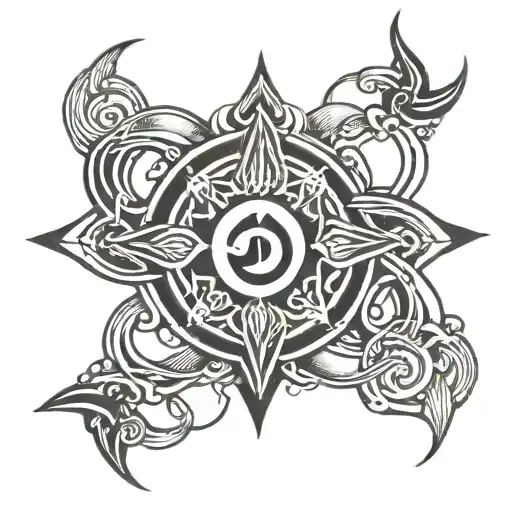 Mahadev Tattoo On Center Symbolizing Infinity Symbol Intertwined